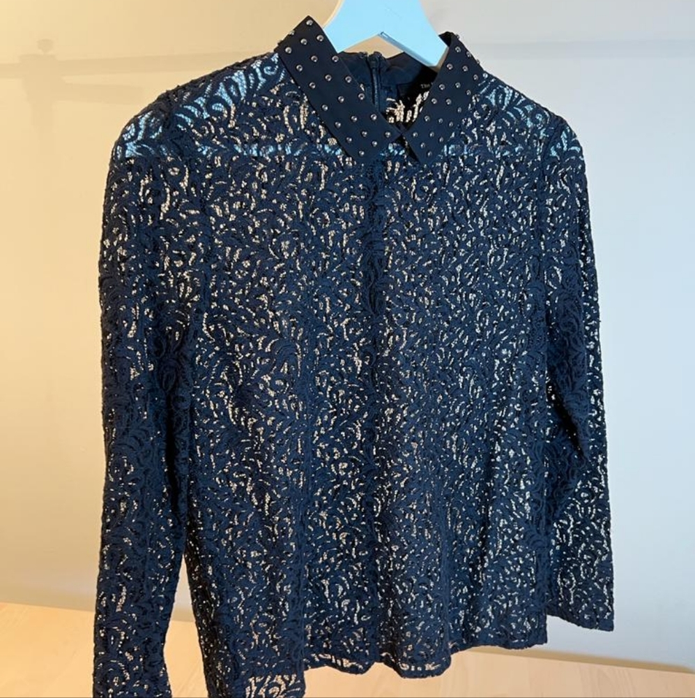 The Kooples Lace Long Sleeve Shirt (Sz1)